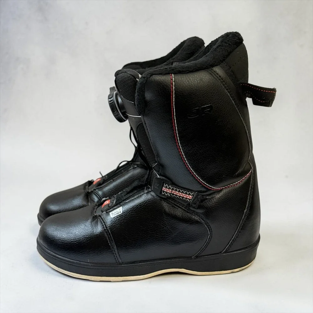 Head JR BOA Snowboard Boots Black Red Contrast Stitching US Women 6-7 EU 38-39.5